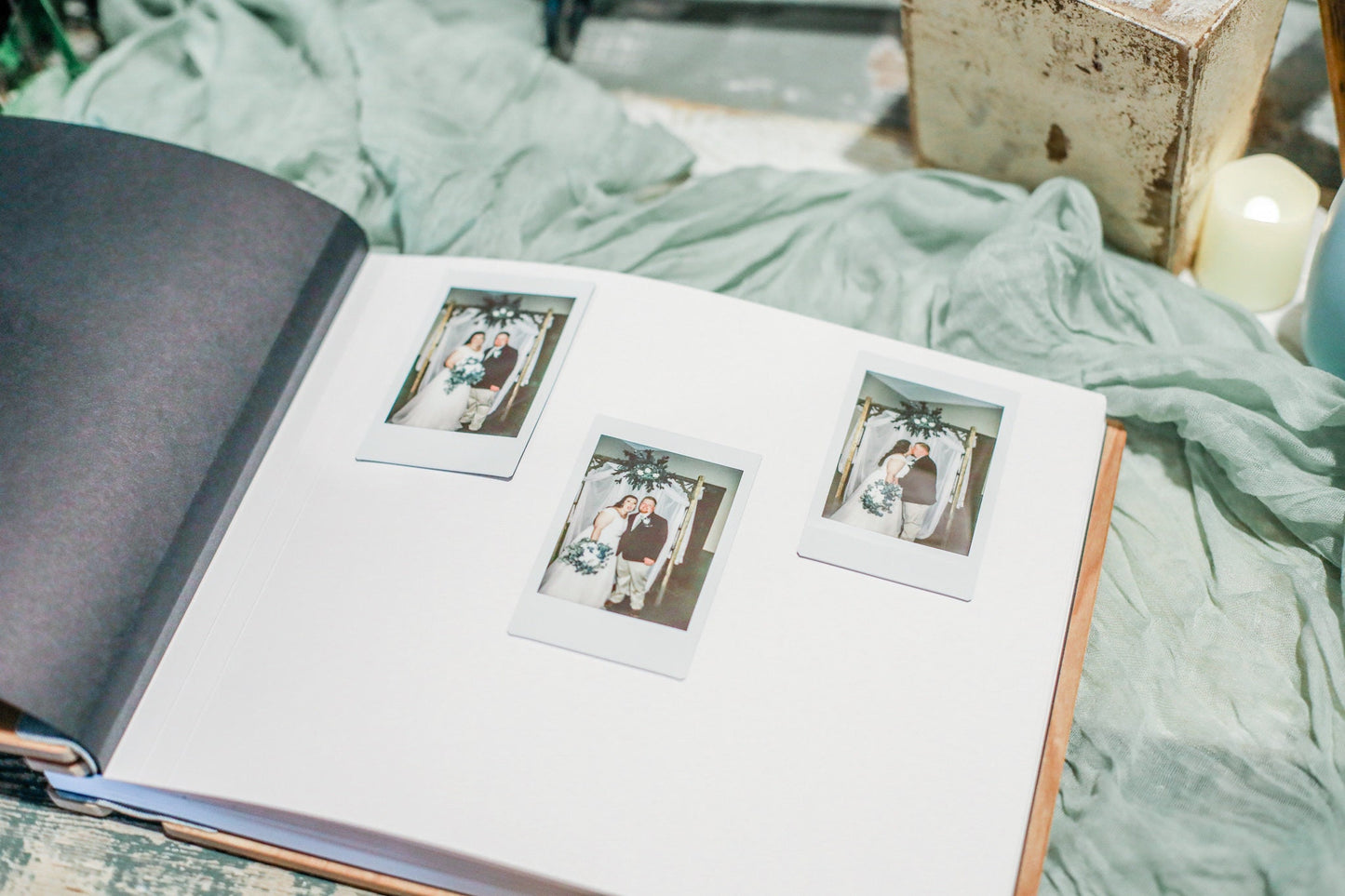 Quinceañera Guest Book with Engraved Floral Design