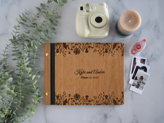 Floral Wedding Guest Book - Photo Album Customized Gift