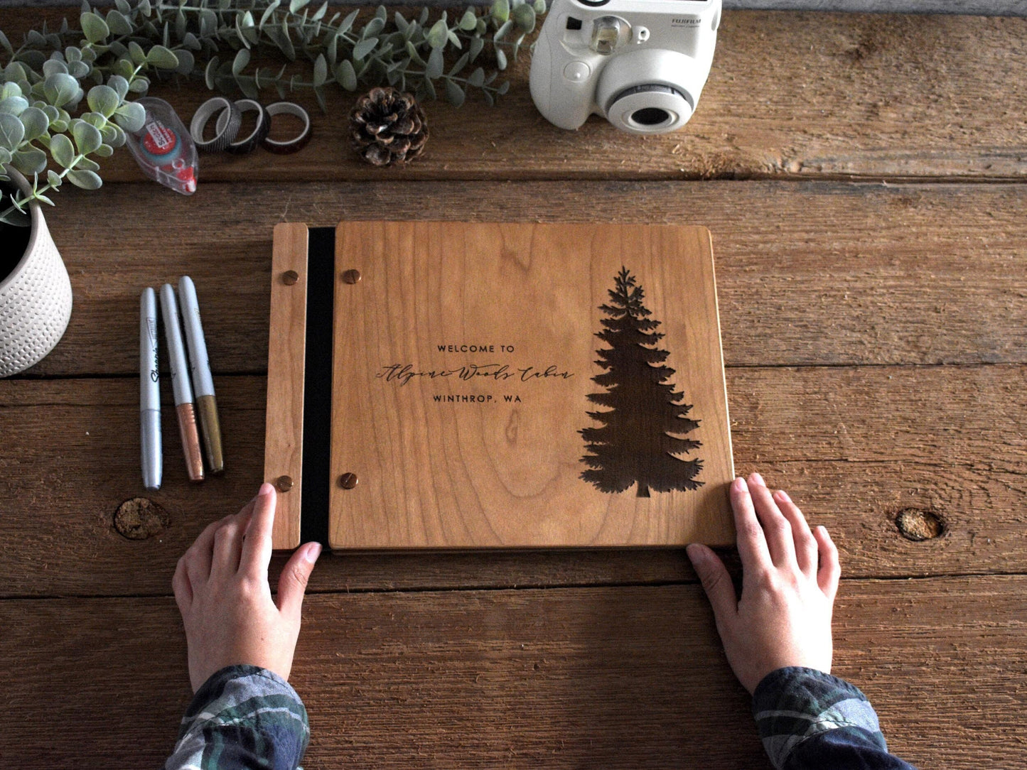 Pine Tree Airbnb Guest Book for